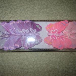 Borboletas 2 tons rosa e lilás 5x3,5cm 12un