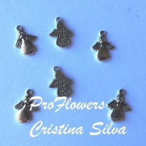 Anjo para dezenas em metal prateado 1,5x1cm