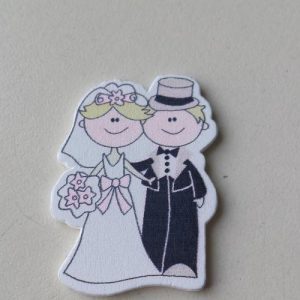 Noivos stick em madeira 3,5cm 12unidades