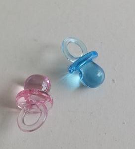 Chupeta acrilico 2cm em rosa ou azul