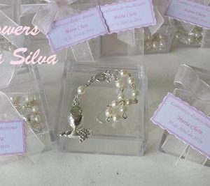 Caixa acrilico com dezena, fita e etiqueta personalizada