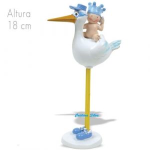 Topo bolo batizado Bebe na cegonha 18cm 1