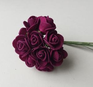 Flores mini em foam bordeaux 2cm diametro