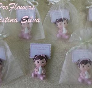 Iman com cartão personalizado em saquinho de organza