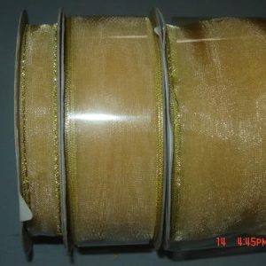 Fita organza dourada 4cm x 23mt