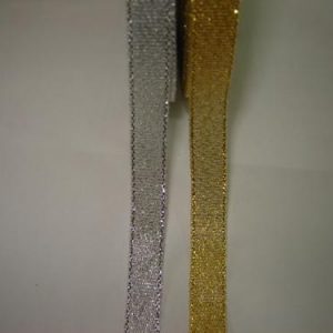Fita tecido brilhante 1cm x 23mt PRATA