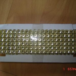 Fita strass 4cm largura x 2,3mt Dourado