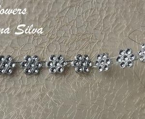 Fita strass flor 3 mt