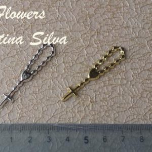Mini terço prata ou ouro 4cm 1 unidade