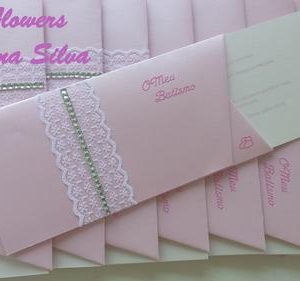 Convite Batizado ou casamento romantico