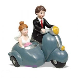 Noivos topo bolo sidecar 16cm