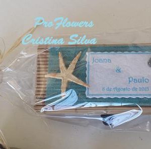 Caixa de bambu com decoração mar personalizada