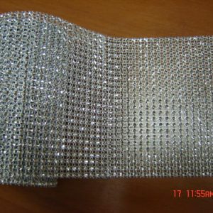 Fita Strass 2mt x 12cm(largura) prata e ouro