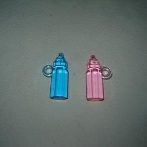 Biberon acrilico 4cm azul e rosa