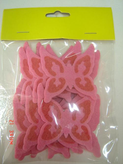 Borboletas em feltro rosa c/autocolante Borboletas em feltro rosa c/autocolante