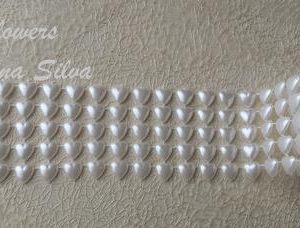 Fita strass coração perola 5cm x 1mt