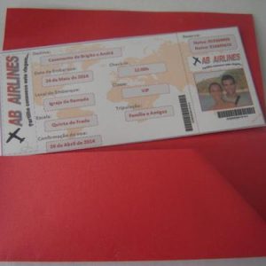 Convite Bilhete avião