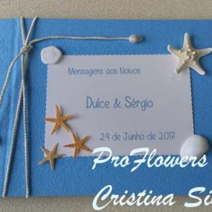 Livro de honra azul 28x21cm com personalização
