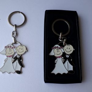 Porta chaves noivos 6x4cm 1