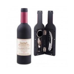 Conjunto para vinho em caixa garrafa 2