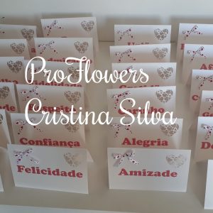 Marcador de mesa recortado tema Amor