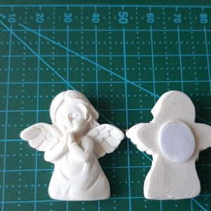 Anjo mini em gesso com autocolante 12 unidades