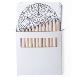 Conjunto 12 lápis de cor + bloco para colorir