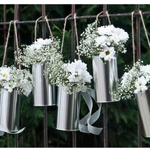 Conjunto de 5 latas em dourado ou prateado