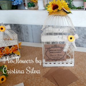 Gaiola para mensagens aos noivos personalizada