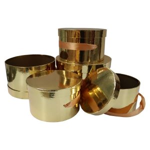 Conjunto 5 caixas de cartão redondas